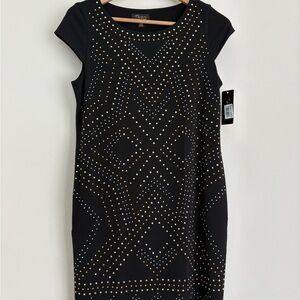 Thalia Sodi Black Dress with Gold and Silver Studded Design